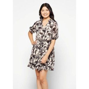 Lauren Ralph Lauren Black Label Short Sleeve Tiered  Dress Black Cream Sz 4